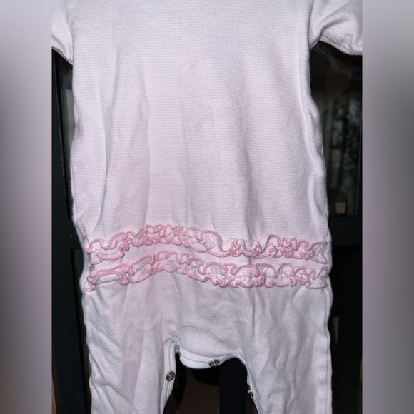 Magnolia Baby girl footies onesie kitty cat embroidered sleeper ruffles snaps - Picture 3 of 6